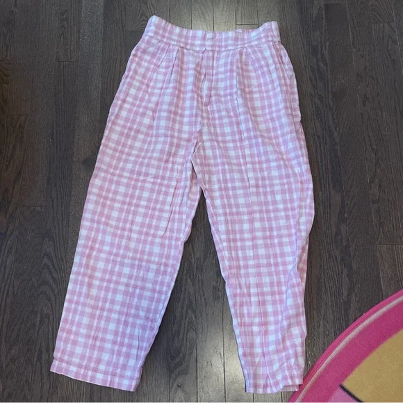 Pink Checkered Pants - Picture 1 of 3